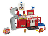 VTech Toot-Toot Drivers Fire Station with spiral ramp, Fire Engine, hydrant and fire accessories