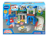 VTech Toot-Toot Drivers Police Station box front showing playset and vehicles