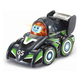 VTech Toot-Toot Drivers V Racers black number 05 race car with green graphics and black rear spoiler