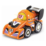 VTech Toot-Toot Drivers V Racers orange number 03 race car with black rear spoiler