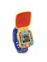 VTech Toy Story 5 Woody Learning Watch with flip cover open and digital character display visible