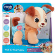 Boxed VTech Walk & Wag Puppy showing the plush puppy through the front packaging window 