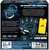 Back of The Weakest Link Essentials Edition game box showing gameplay, contents and digital timer app