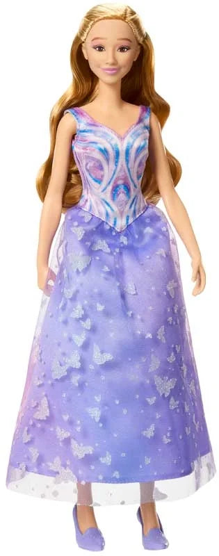 Glinda doll standing in flowing movie-style gown with blonde hair
