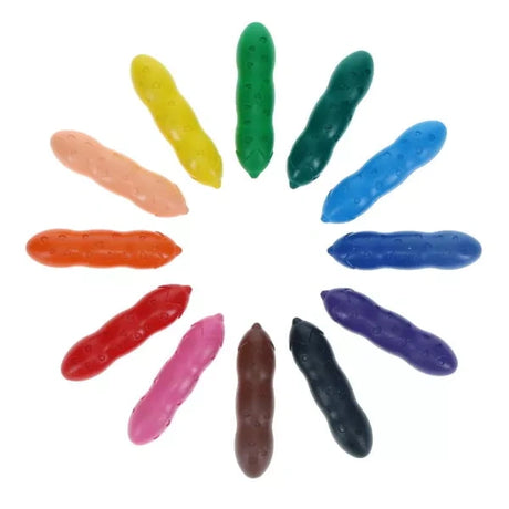 World of Colour Little Peacasso crayons arranged in a circle showing assorted colours