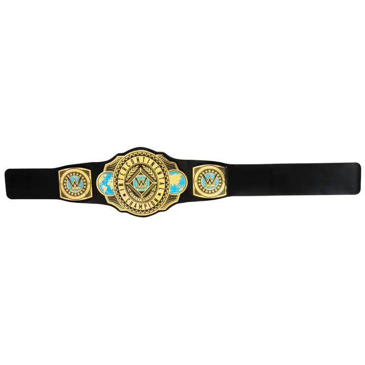 Full length WWE Intercontinental Championship title belt with adjustable black strap