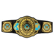 WWE Intercontinental Championship title belt with gold, black and blue centre and side plates