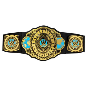 WWE Intercontinental Championship title belt with gold, black and blue centre and side plates