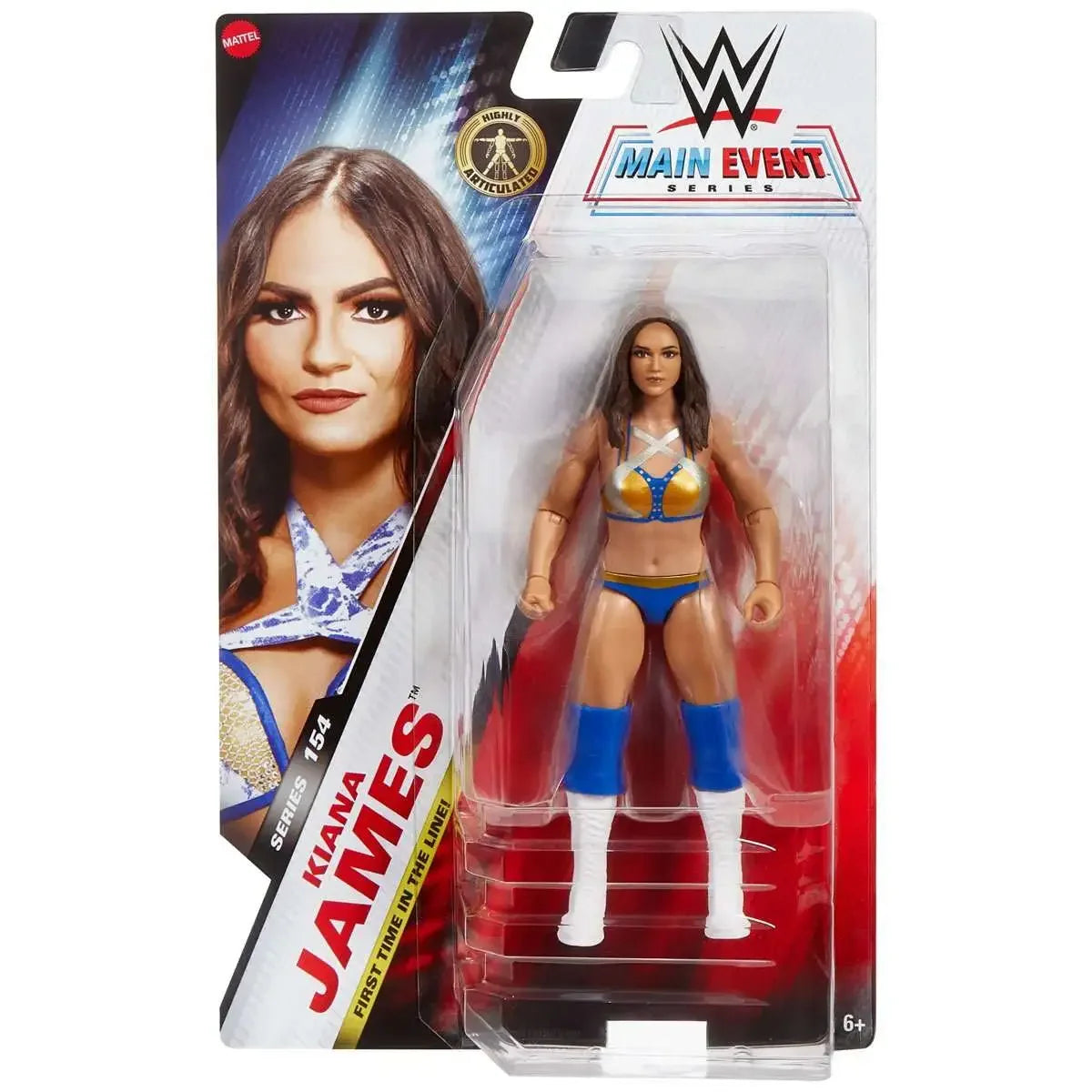 Packaged WWE Main Event Kiana James figure with Series 154 label – Ireland