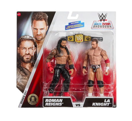 Boxed WWE Roman Reigns vs LA Knight action figure 2-pack with championship – Ireland