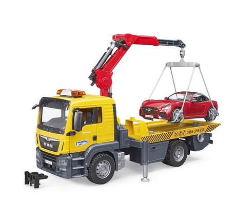 Bruder Man TGS Tow Truck with Roadster