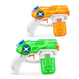 Orange and green X-Shot Stealth Soaker water blasters