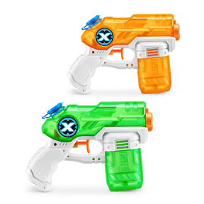 Orange and green X-Shot Stealth Soaker water blasters