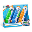 Angled front view of X-Shot Typhoon Thunder Water Blaster 3 Pack box showing three water blasters and a photo of a person holding a blaster