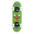 Xootz mini skateboard with green monster underside graphic, black trucks and white wheels