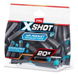 XShot Excel 20 pack Refill Darts in clear resealable bag with grey foam darts and blue tips visible and 20 darts badge on front packaging