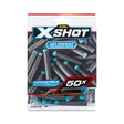 XShot Excel 50 pack refill darts in clear resealable bag showing grey foam darts with blue tips and 50x badge on front packaging