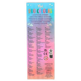 Back of Ylvi Duo Colouring Pencils packaging with product information and safety markings