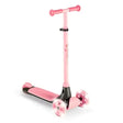 A pink Yvolution Glider Kiwi scooter with three wheels, LED light up fronts, soft grips, and an extra wide deck.