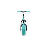 Yvolution Velo Junior Balance Bike Green shown from the back with black fork and green back double wheel