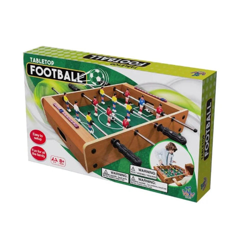 YWOW Tabletop Football Game packaging with wooden table view – Ireland