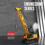 ZMX Engineering Series crawler crane image showing simulated spray, 11 channels text and yellow crane on tracks