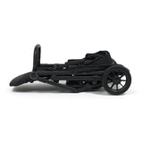 Zummi Nuvo Compact Stroller Black folded flat showing compact frame and wheels