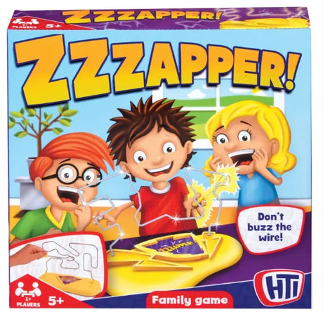 Zzzapper steady hand game box with cartoon children playing and yellow base Ireland