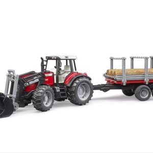 Bruder Massey Ferguson with Frontloader and Timber Trailer