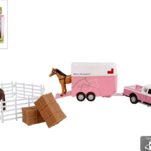 Kids Globe Pink Mitsubishi Horse Transport Set