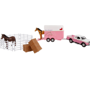 Kids Globe Pink Mitsubishi Horse Transport Set