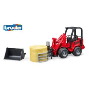 Bruder Schaffer Compact Loader with Bale Gripper and Bale