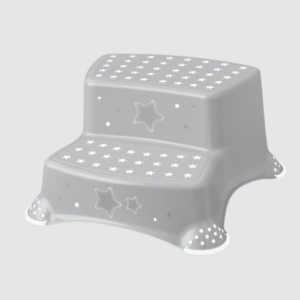 Keeper Grey Double Step Stool