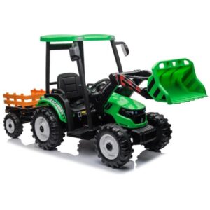 12V Ride On Tractor and Trailer With Roof & Front Loader