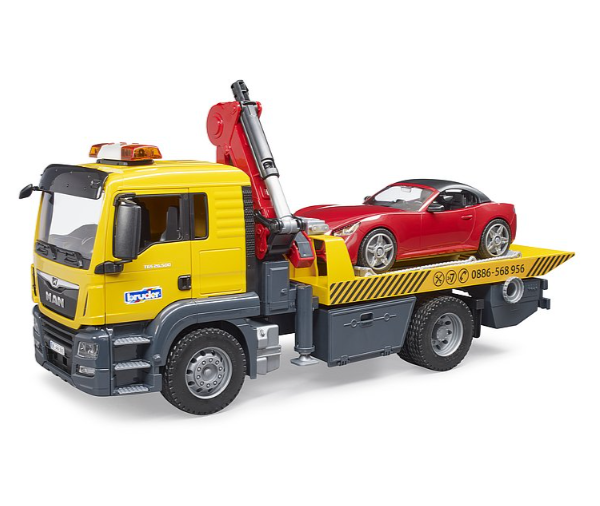 Bruder Man TGS Tow Truck with Roadster